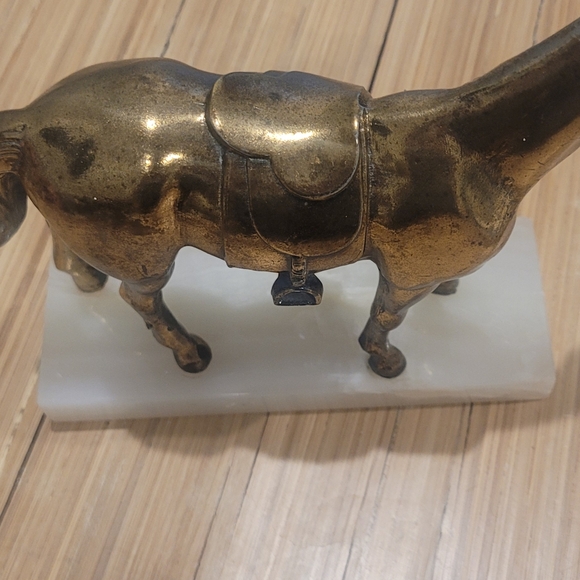 Brass Horses Mounted on Marble Bases - Picture 9 of 16